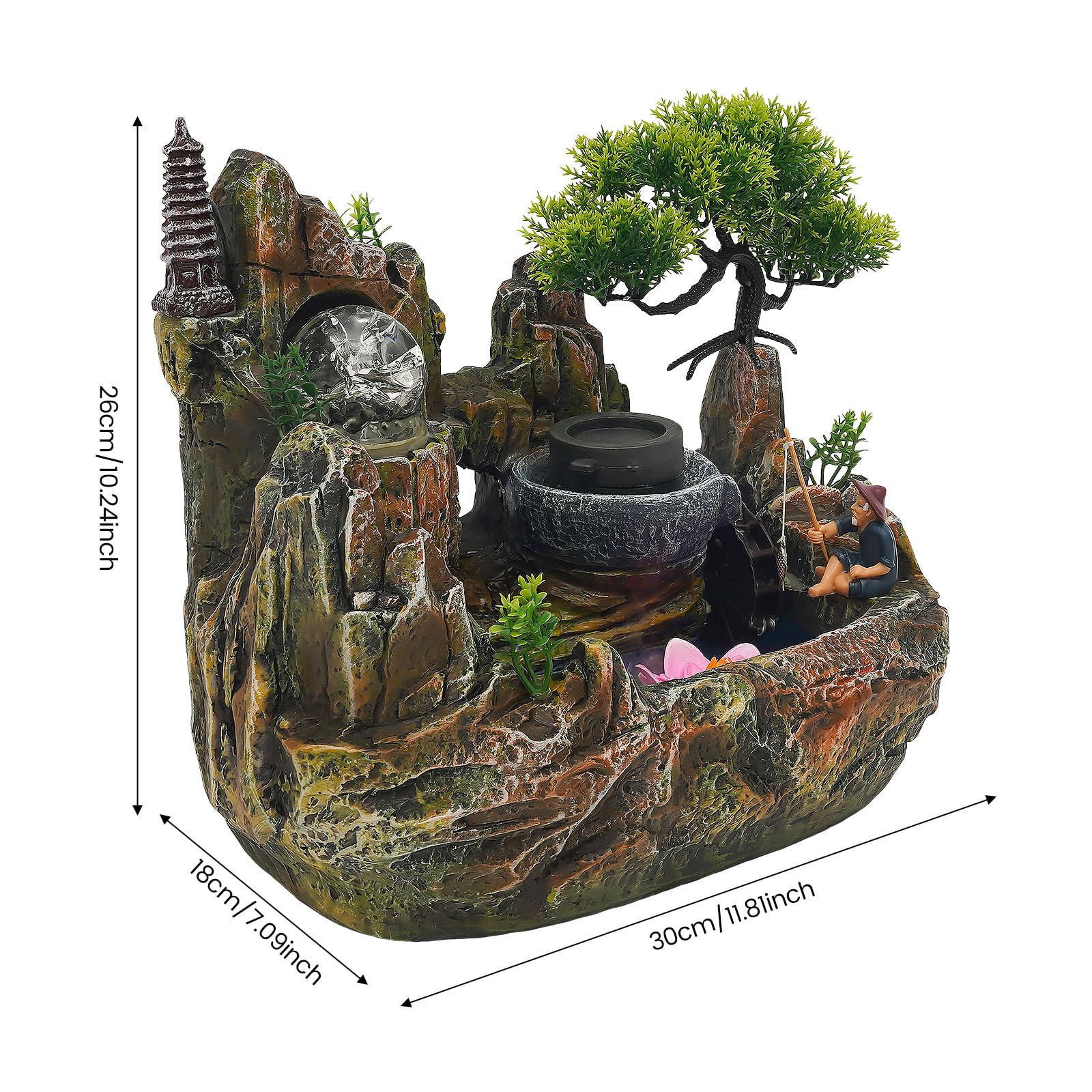 SHZICMY Éclairage de jardin en cascade - Plante verte - Décoration pour l'intérieur et le bureau