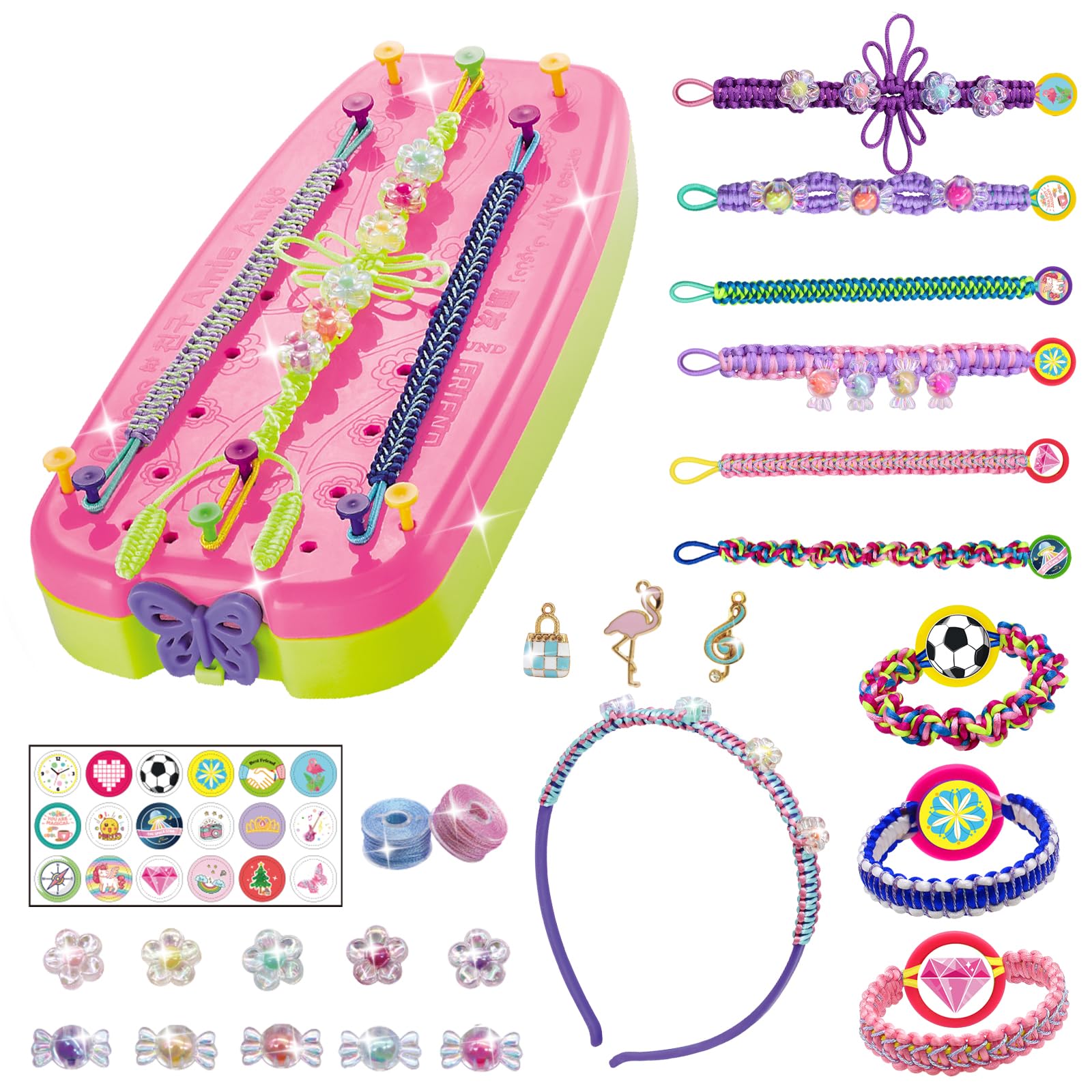 Suewidfay Friendship Bracelet Making Kit for Girls 4-12 Years, DIY Jewellery Bracelet Making Kit 189pcs Accessories, Arts and Crafts Kit DIY Birthday Gift Presents, Christmas Gifts for Kids