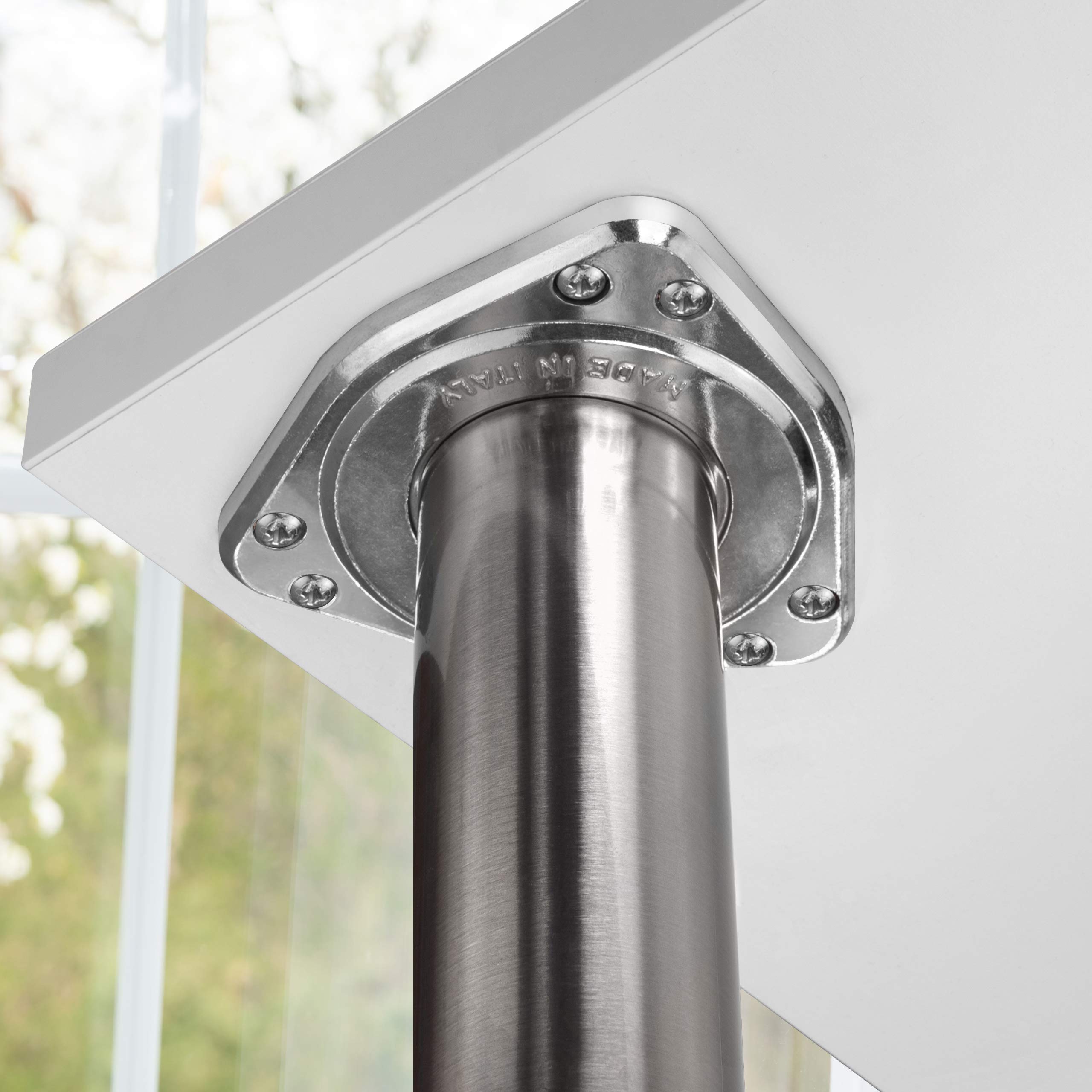 Gedotec Meubelvoet zilver RAL 9006 tafelpoot in hoogte verstelbaar 180 mm metalen tafelvoet