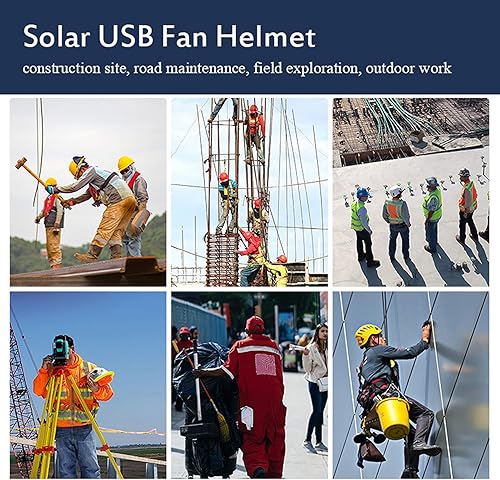 Miniatura 8 de Casco de construcción para hombre con ventilador solar y luz, casco de trabajo impermeable para construcción y mejoras del hogar, salida USB