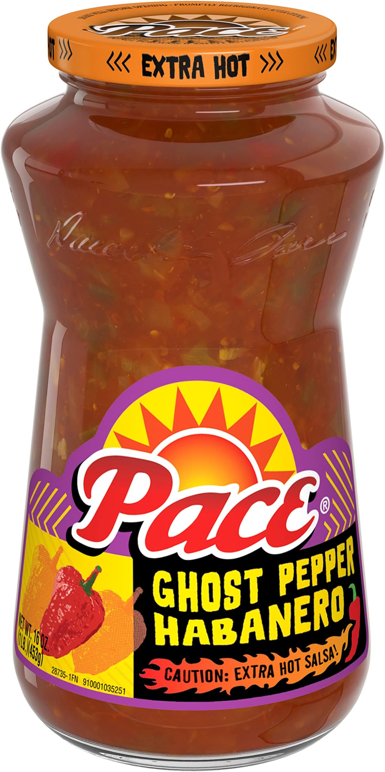 Pace Ghost Pepper Habanero Extra Hot Salsa, 16 oz Jar
