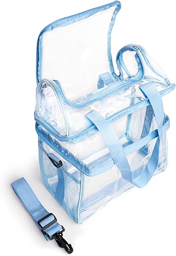 Miniatura 9 de Bolsa de almuerzo transparente, aprobada por estadios, resistente, grande, reutilizable, material de PVC