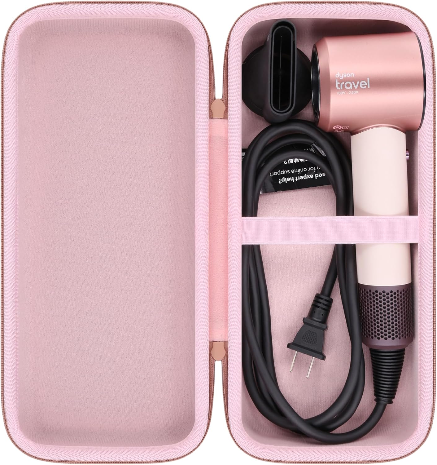 for Dyson Supersonic Travel Hair Dryer Hard Case, Protective Storage Organizer for Mini Hair Dryer, Portable Carrying Bag, Pink (Fits Travel Version Only, Not for Other Dyson Models)