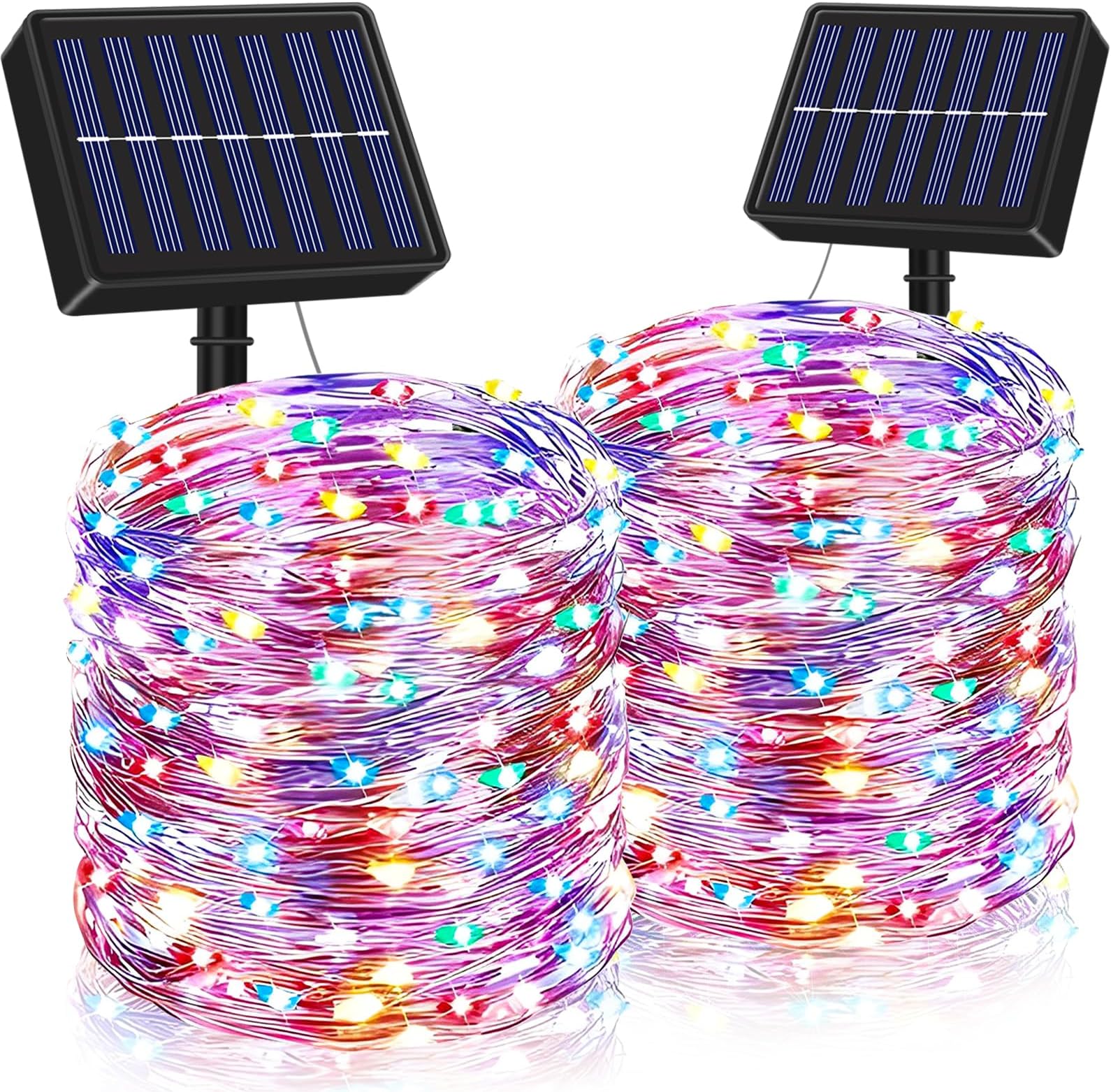 Amazon.co.jp Amzxart LEDイルミネーションライト ソーラー ストリングスライト 200電球 20m 8種光るパターン