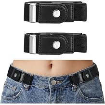 Ouligay 2 PCS Side Belts for Men Women Buckle Free Belt Buckleless Belt