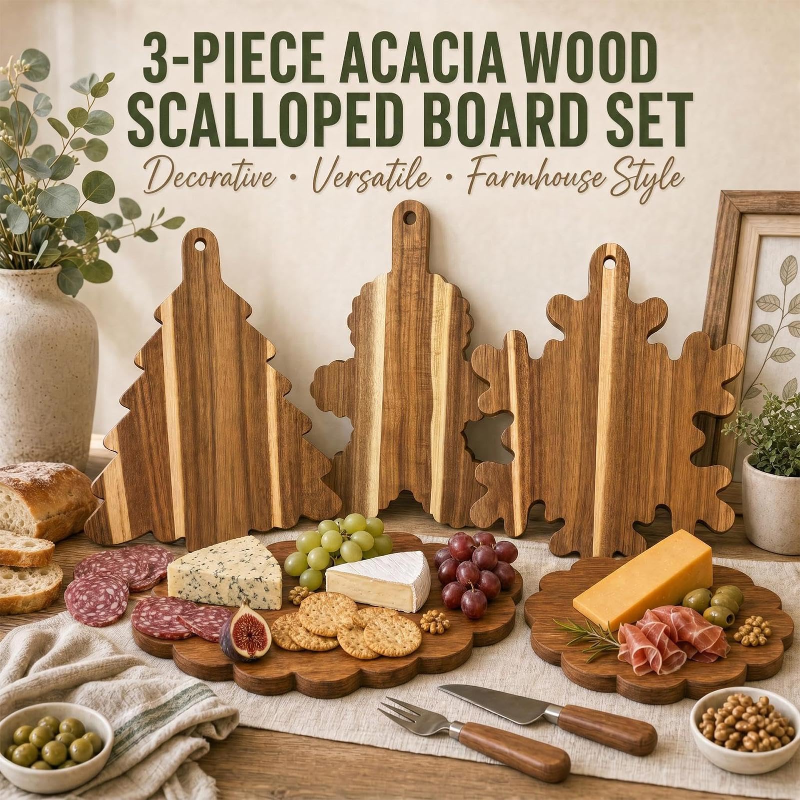 Planche à charcuterie sapin de Noël Plateau de service apéritif en bois