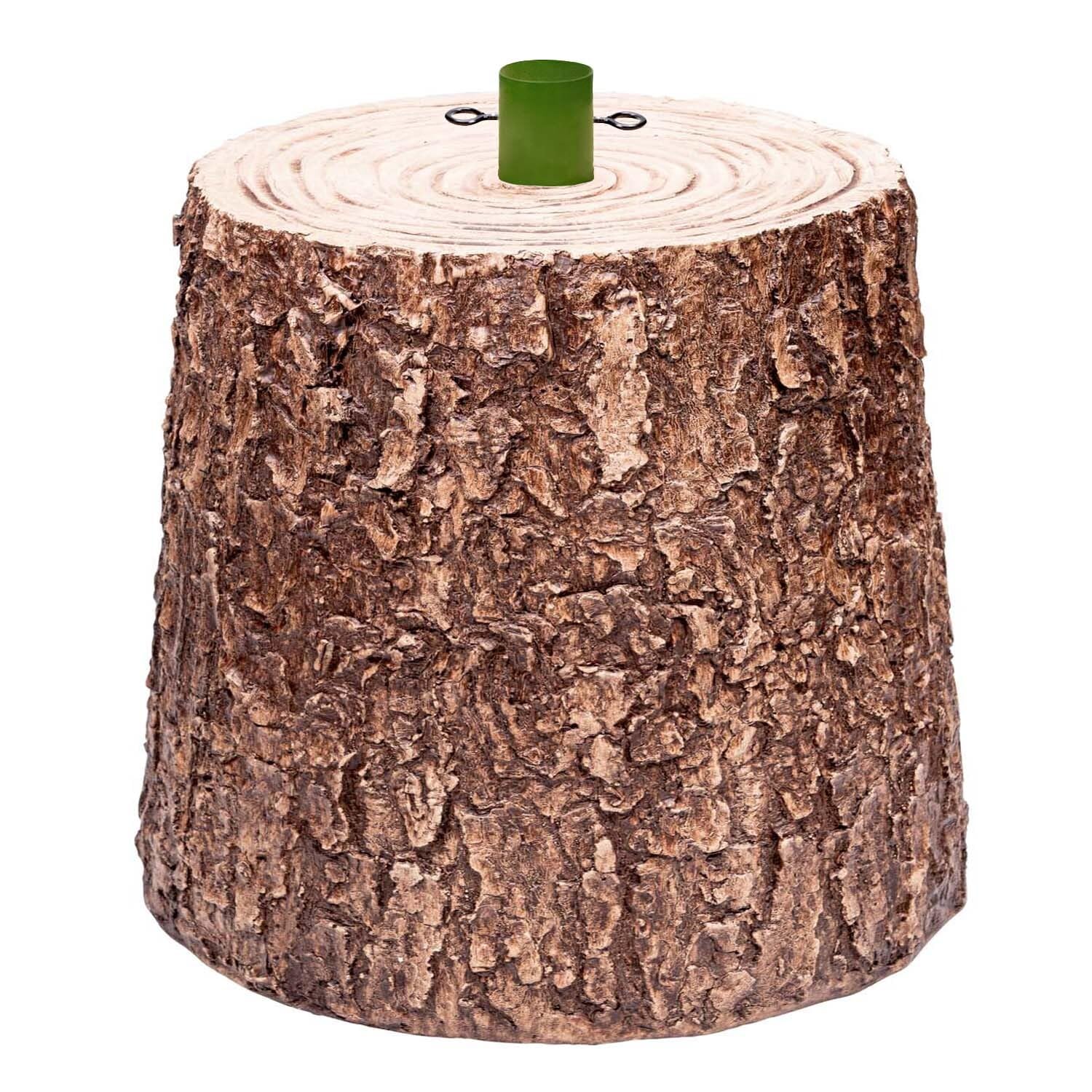 Nataland Base Tronco per Albero di Natale con Effetto Legno Naturale, Supporto Decorativo Robusto e Stabile con Aggancio Universale per Alberi Fino A 210 cm