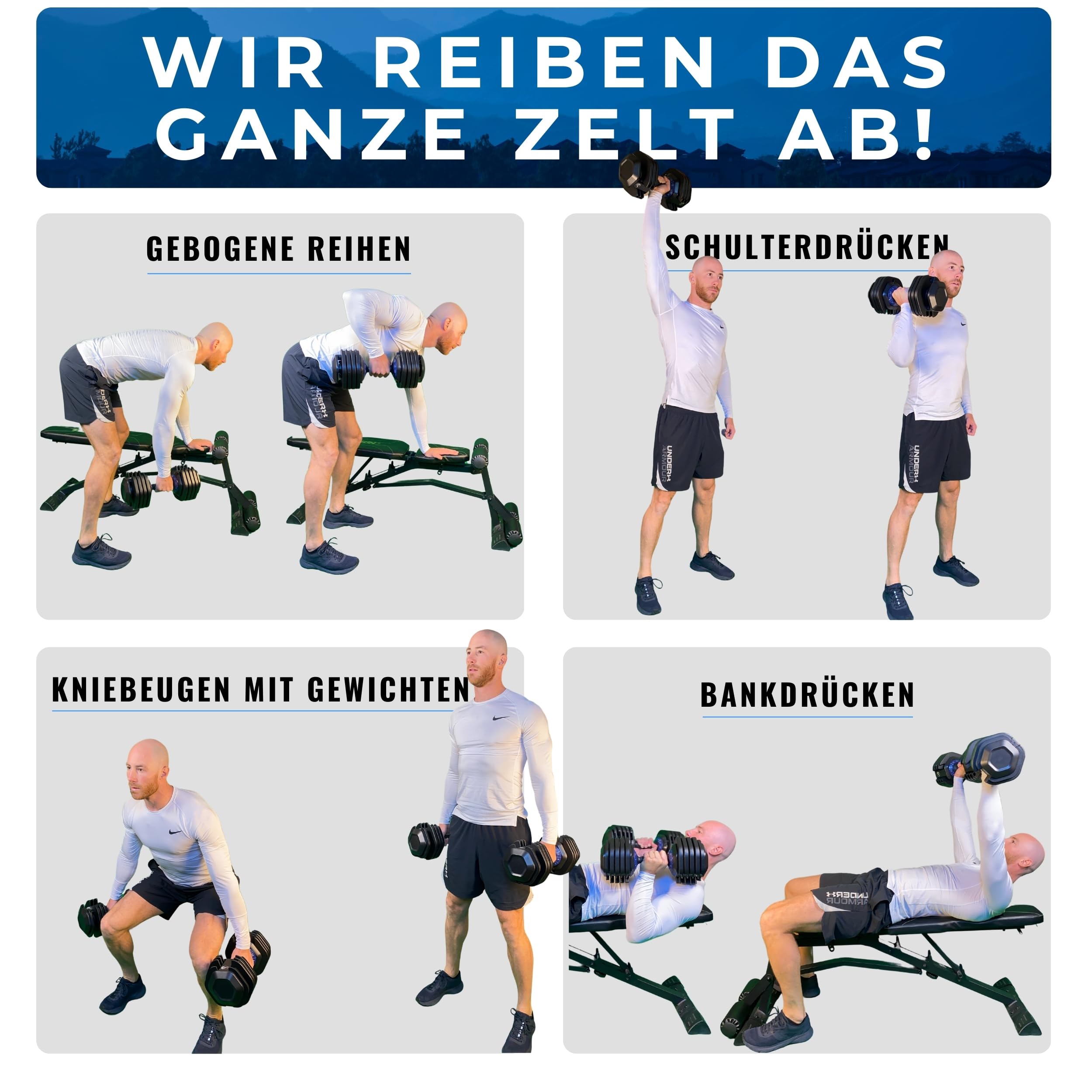 WOLV 25kg Verstellbare Hanteln – Einstellbare Hantel mit 10 Gewichtsstufen, Platzsparendes Design, Hanteln mit rutschfestem Griff, Perfekt für Zuhause, Fitnessstudio & Krafttraining