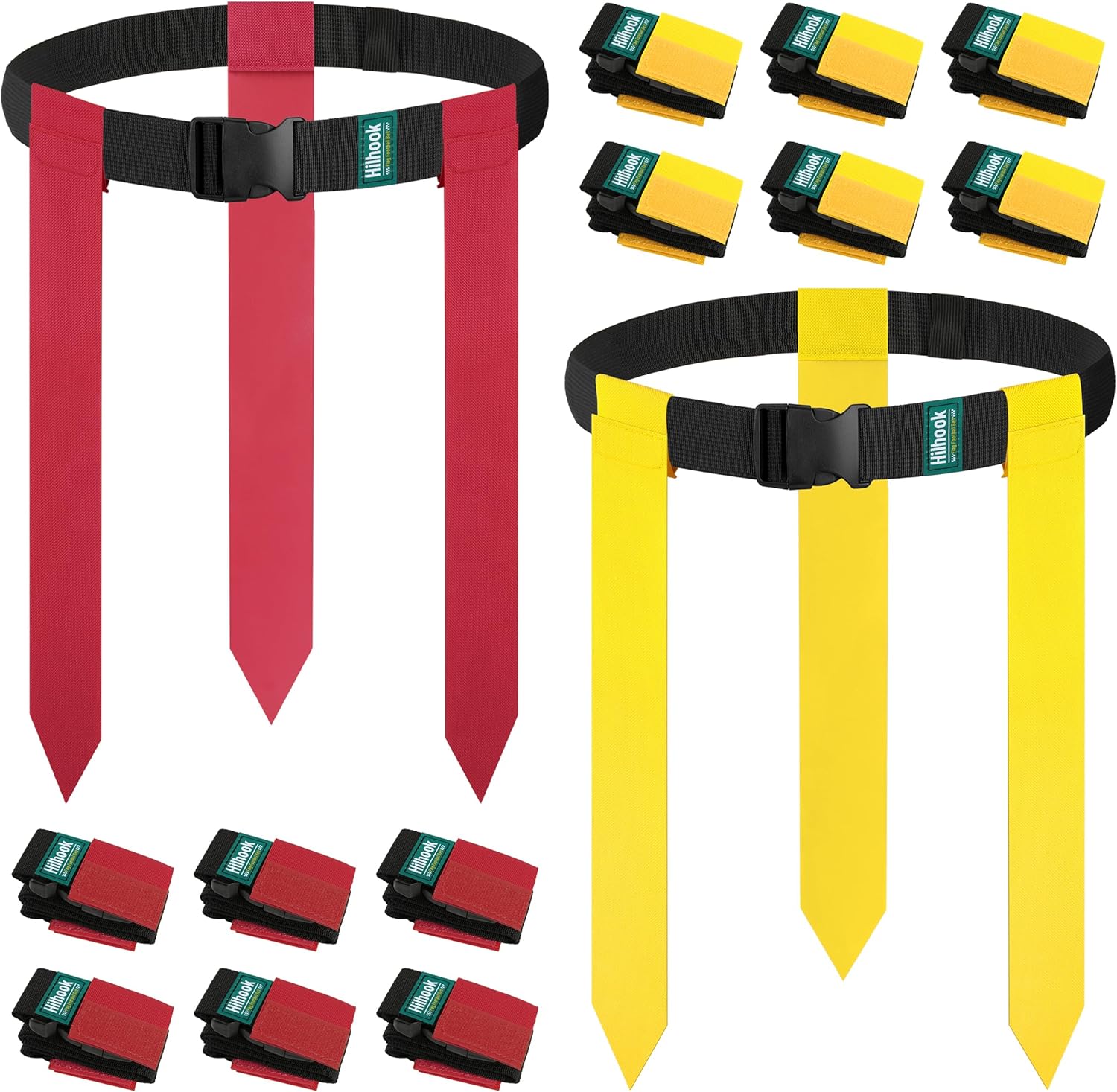 Flag Football Belts, 14 Players Adjustable Flag Football Flags Sets for Youth, Kids and Adults