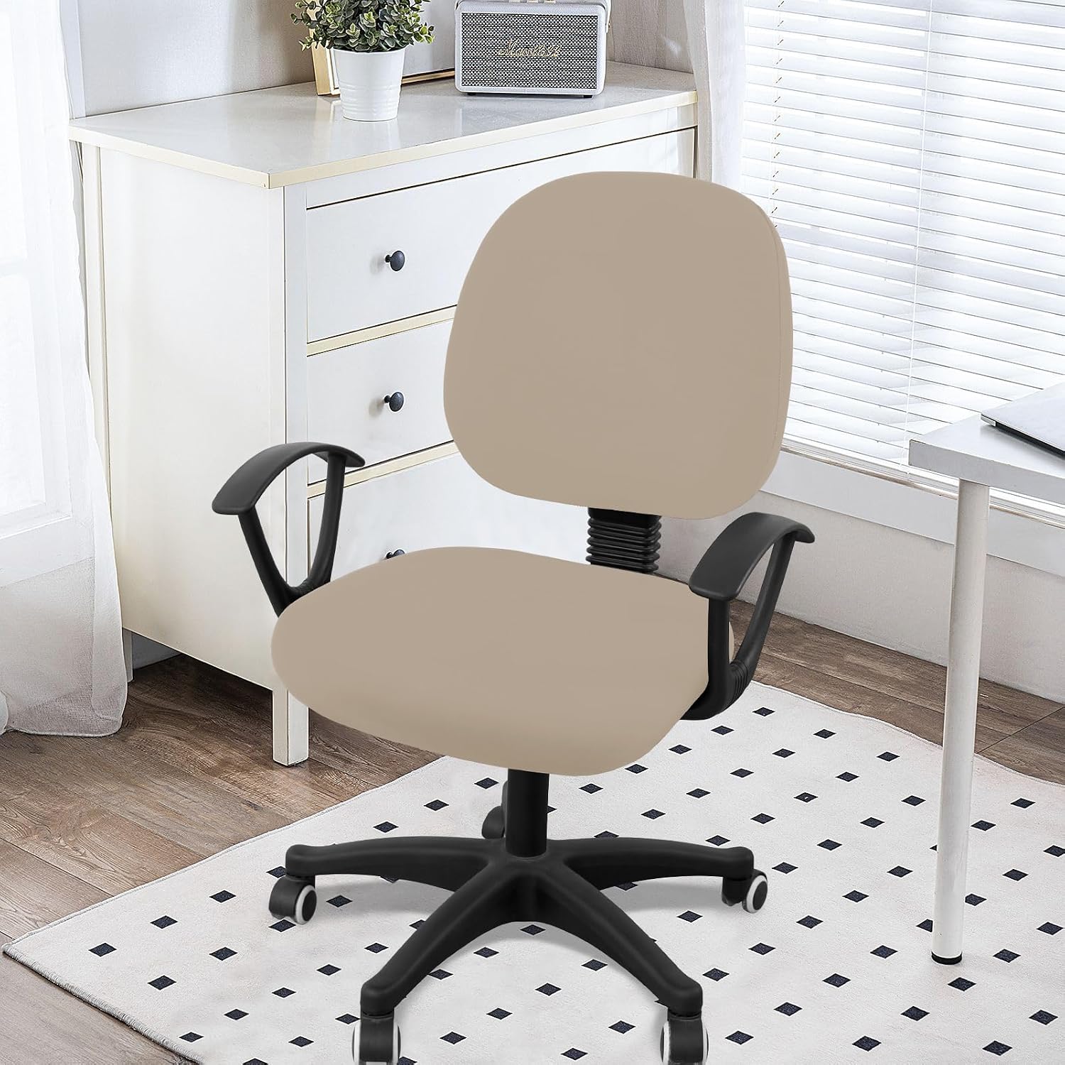 Smiry Stretch Printed Office Computer Desk Chair Covers for Seat & Backrest image 2