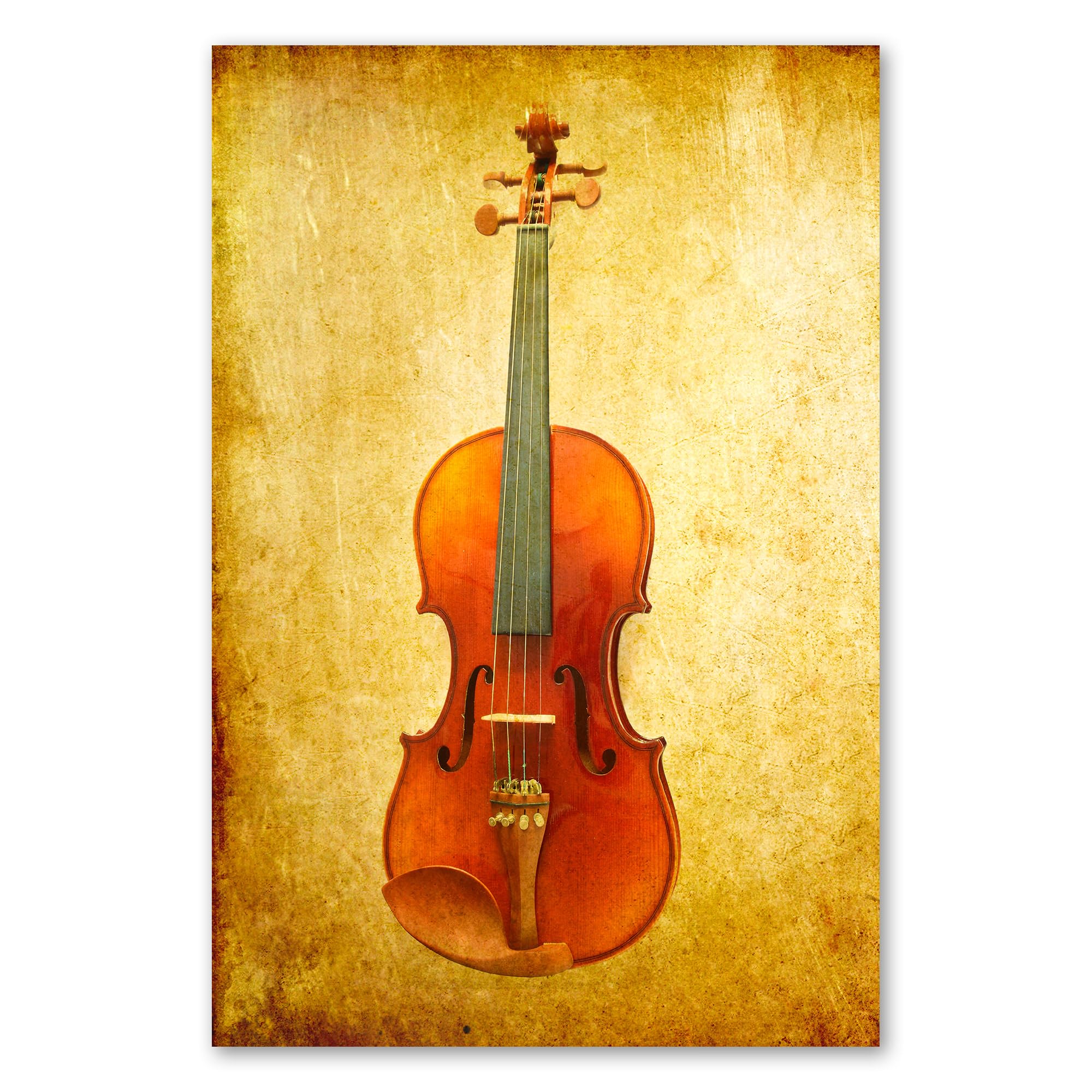 Postereck - 0805 - Vintage Geige, Violine Streichinstrument Musik - Wandposter Fotoposter Bilder Wandbild Wandbilder - Leinwand - 100,0 cm x 75,0 cm