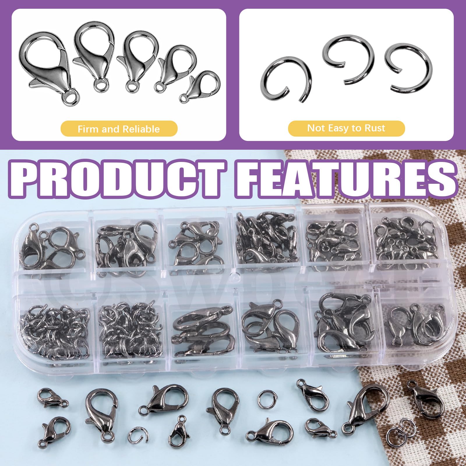 Lot De 5 Mousquetons Ovales Plaqués Or Avec Zircones – Parfaits Pour Bijoux Et Accessoires !