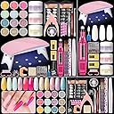 COSCELIA Acrylic Nail Kit for Beginners with Everything Professional Nails Kit Acrylic Set with Drill and U V Light Glitter Powder Decorations Rhinstones DIY Gifts for Women