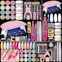 Acrylic Nail Kit for Beginners with Everything Nails Kit Acrylic Set with Drill and U V Light Professional Glitter Powder Decorations Rhinstones DIY Gifts for Women