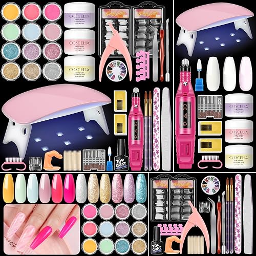 COSCELIA Acrylic Nail Kit for Beginners with Everything Drill &