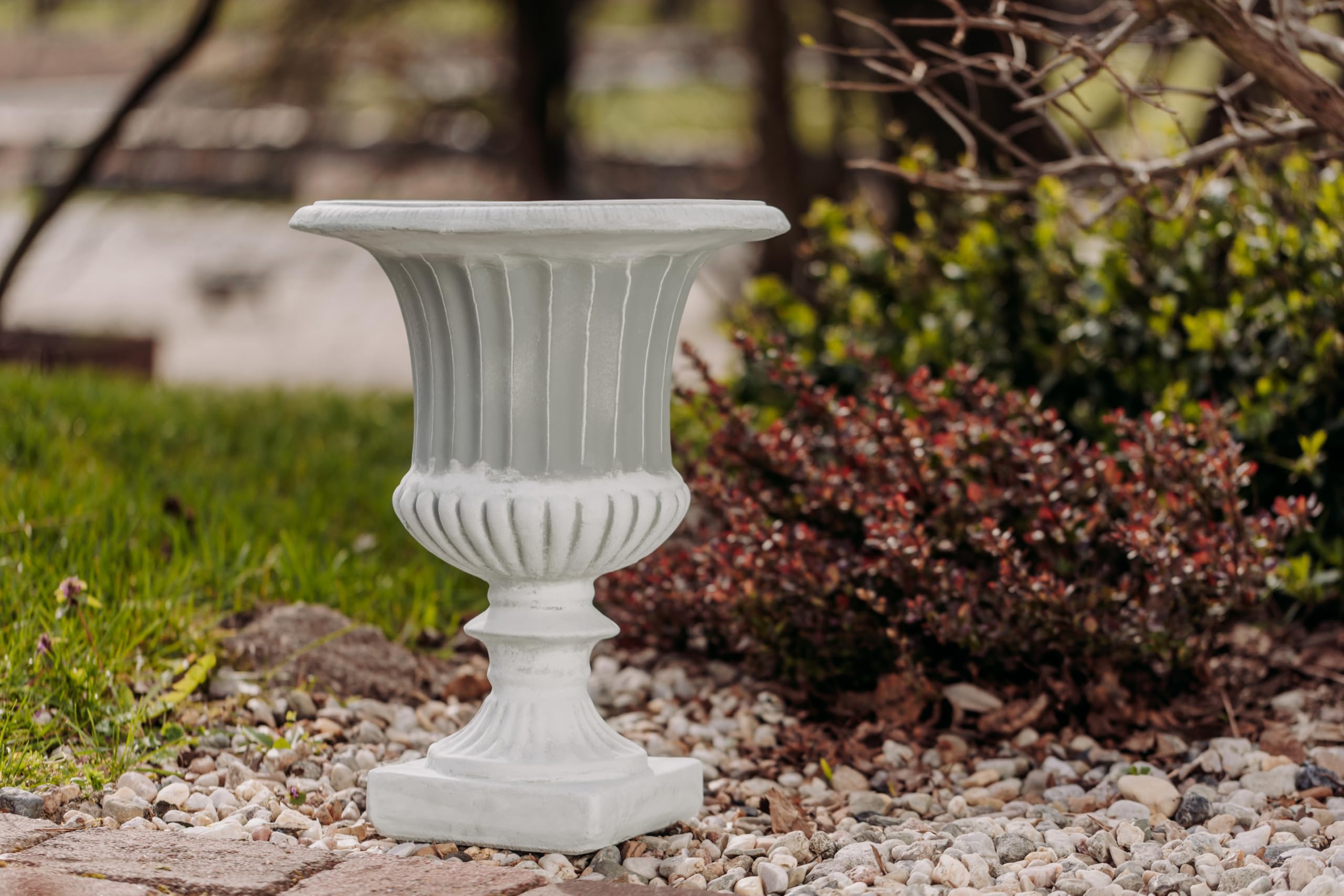 Amphore - Vaso per fiori, altezza 20 cm, lunghezza 40 cm, larghezza 21 cm, 2 litri, colore grigio