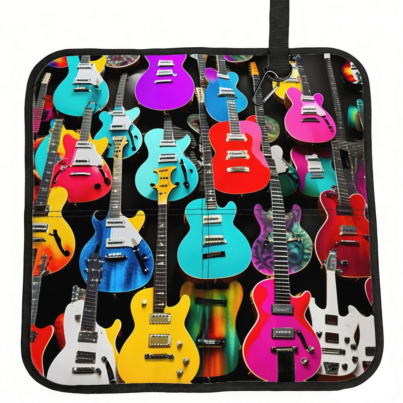 YGLHBDPBF Colorful Guitars Print Camping seat cushion,Foldable Sitting Pads,Save Backpack Space for Hiking