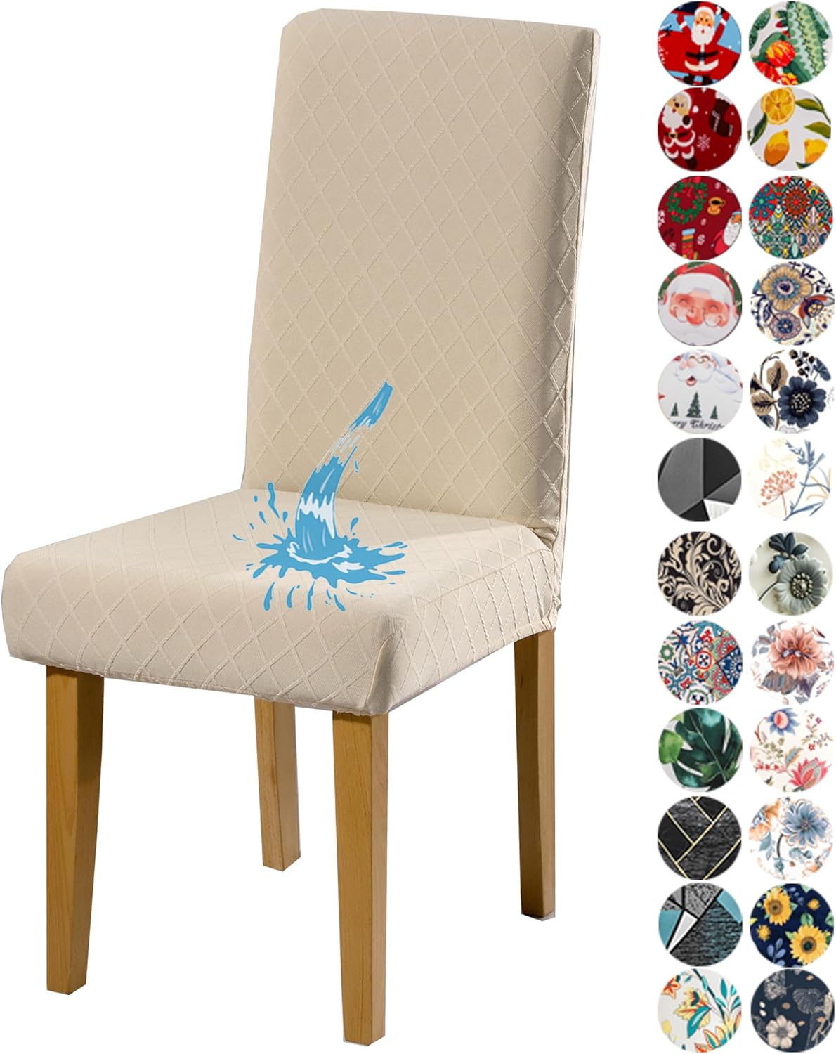 Velvet Chair Covers for Dining Chair Set of 6, Stretchy Soft Parson Chair Covers Removable Washable Kitchen Dining Room Chair Slipcovers with Elastic for Universal Fit (Burgundy)