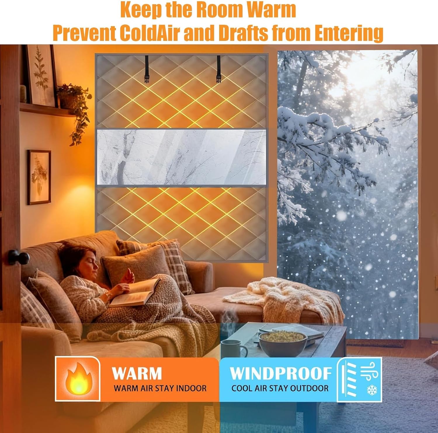 Window Insulation Kit for Winter Insulated Curtains Window Cover 20" 24" 29" 31" 39" 47" 55" 63" 78" Winterizing Windows Insulation Blanket for Bedroom Attic RV Garage(Gray,51x63in/130x160cm)