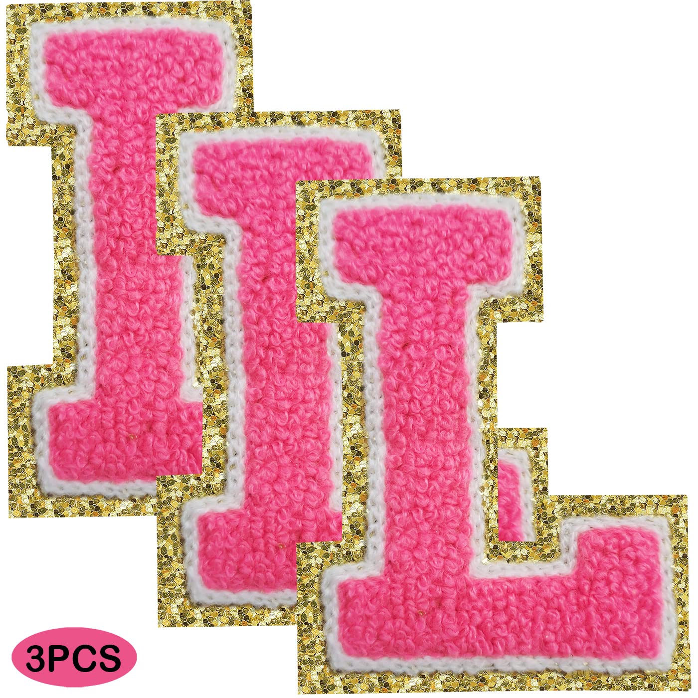 GYGYL Lot De 3 écussons En Chenille à Paillettes Pour Décoration De Costume D'équipe, Hauteur 11,4 Cm, Lettre O