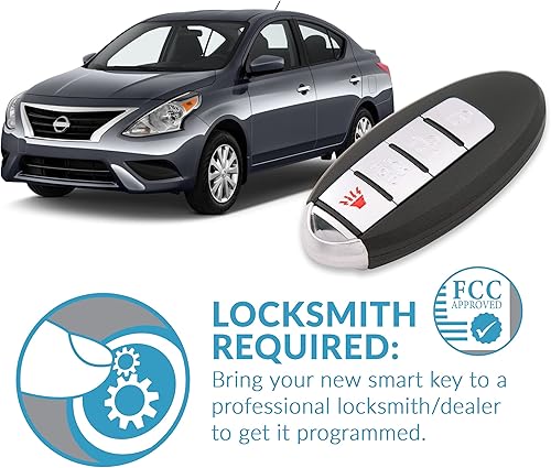 Miniatura 4 de Keyless2Go Reemplazo para llave inteligente de proximidad de 4 botones Nissan Sentra CWTWB1U840 285E3-3SG0D