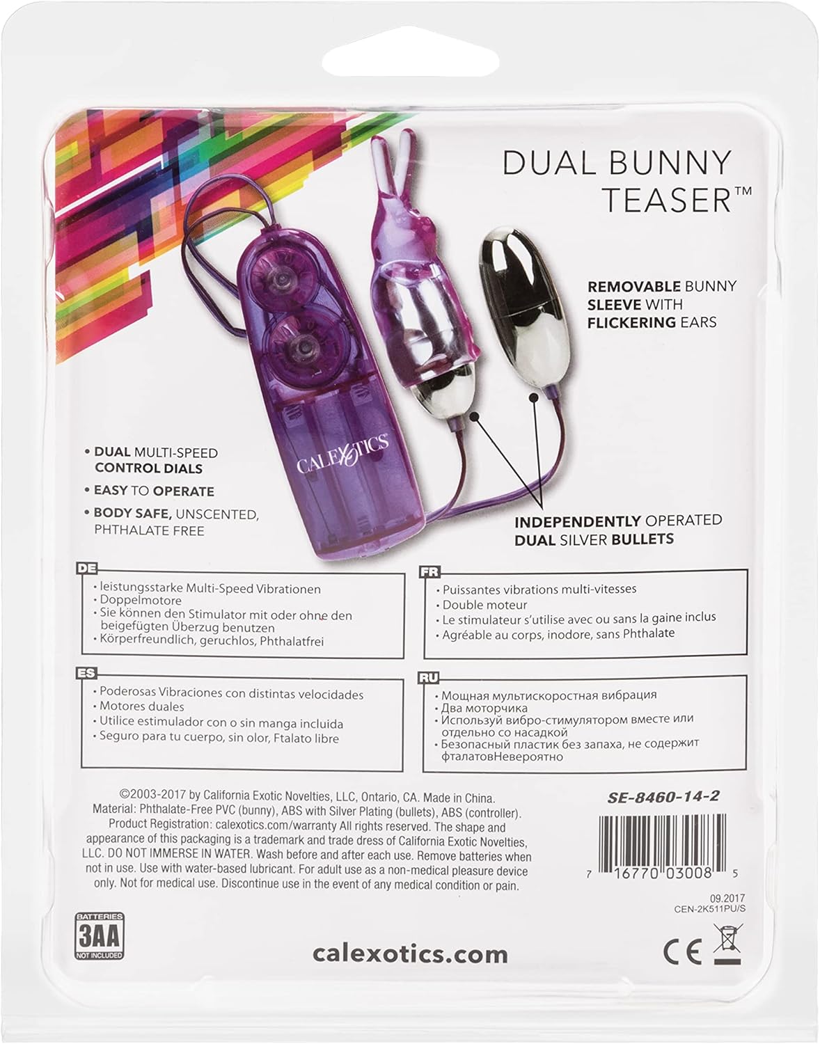 Image of a single bullet vibrator from the CalExotics Dual Bunny Teaser held in a hand.