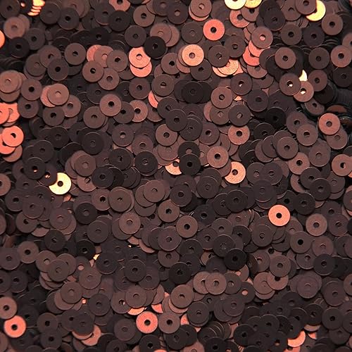 Paillettes de lentejuelas redondas planas de 0.157 in  Premium Brown Bronze Matte Silk Frost  Lentejuelas sueltas para bordar, novia, apliques,