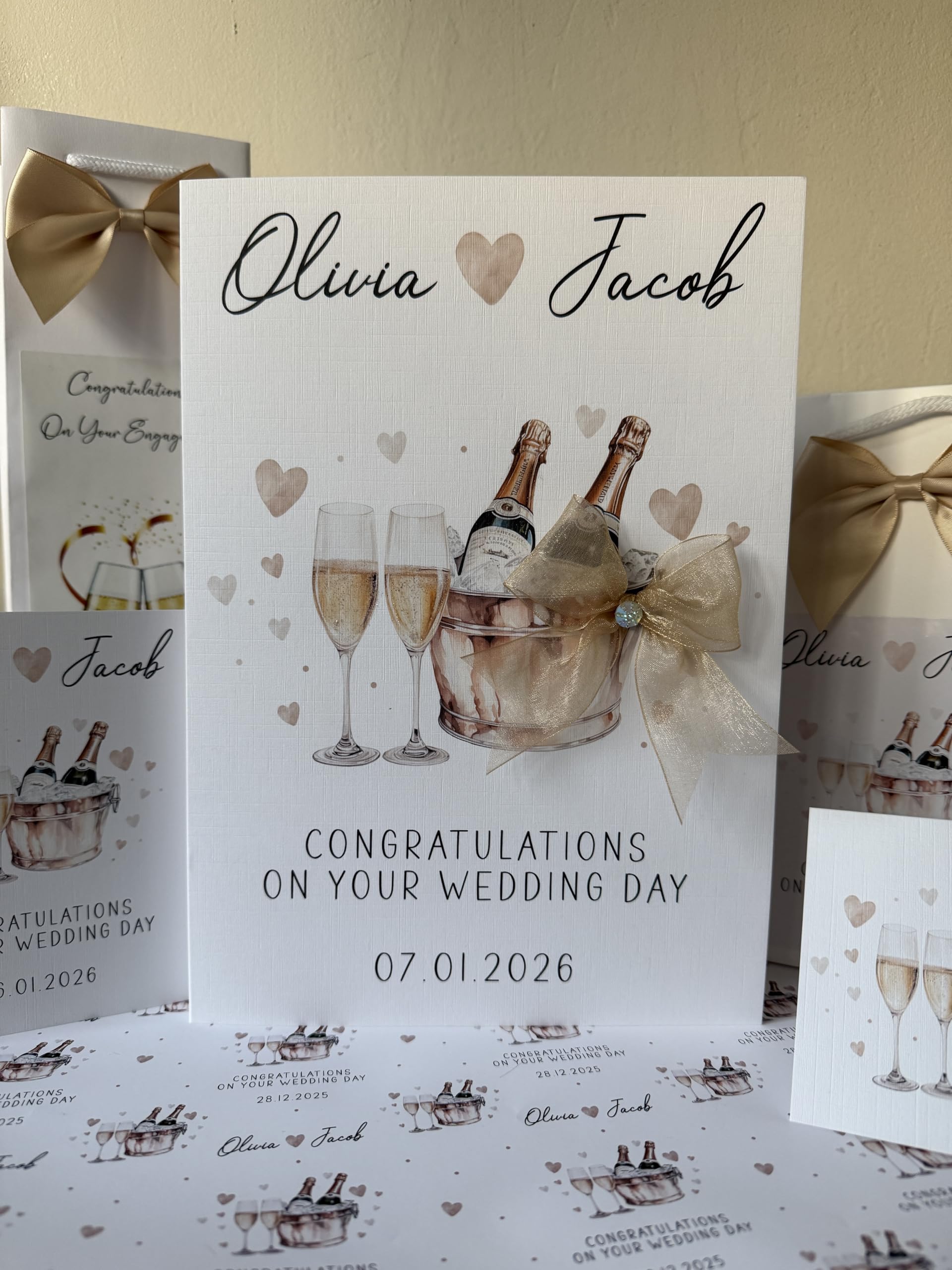 Large A4 Personalised Wedding Card – Congratulations on Your Wedding Day