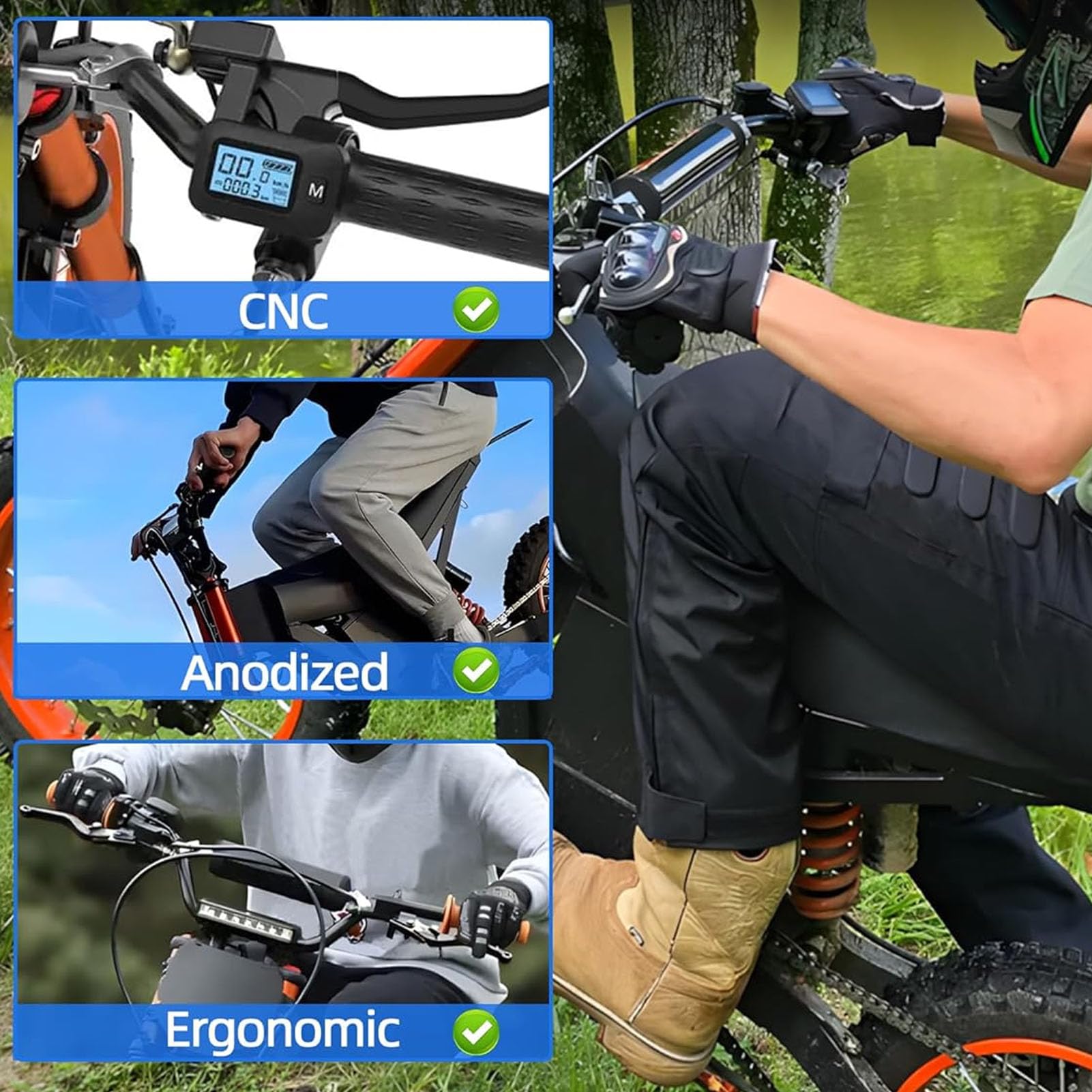 Cocoarm Leva Frizione Freno Elettrica per Bici da Cross, Leva Maniglia Freno Regolabile in Lega di Alluminio, Finitura Anodizzata, Funzionamento Regolare, Frenata Efficiente, Sostituzione Diretta