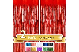 Shining 2 Pack Red Tassel Garland Metalic Tinsel Foil Party Backdrop