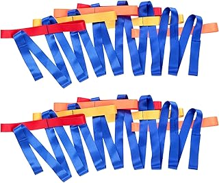 TecUnite 2 Packs Short Walking Rope with 12 Handles Outdoor Safety Daycare Rope Leashes for Preschool Kids Children Toddlers Daycare Schools Teachers, 12 Children 2 Adults(Assorted Color)