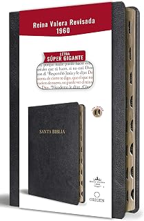 Biblia Reina Valera Revisada 1960 letra súper gigante, símil piel negra con índice / Spanish Bible RVR 1960 Super Giant Print, Black Leathersoft w/ thumb