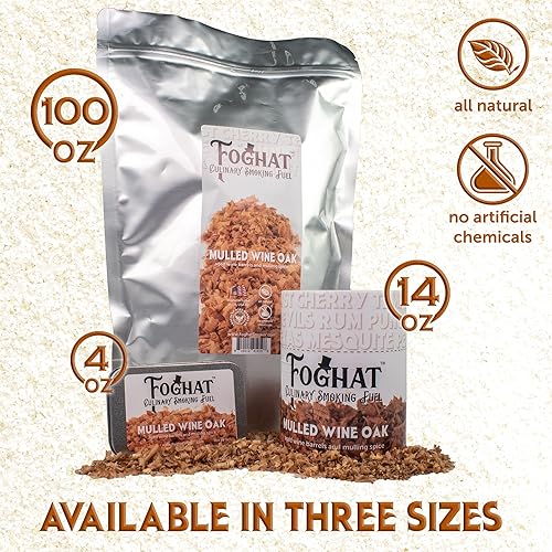 Miniatura 2 de Foghat Cocktail Smoker Virutas de madera  Virutas de roble de vino caliente de 4 onzas para ahumador, whisky y bebida, chips de madera natural y