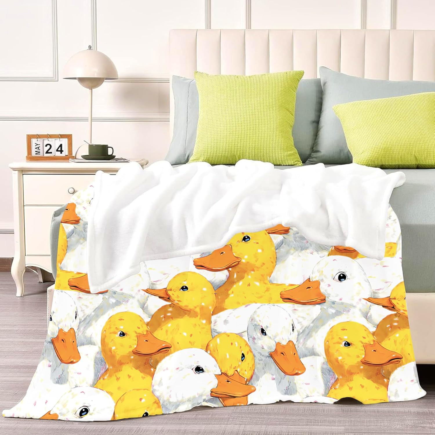 Duck Blanket for Women Men Girls Boys Kids, Super Soft Funny Cute White Yellow Ducks Stuff Decor Throw Blanket Gifts for Duck Lovers, Warm Cozy Plush Fleece Flannel Blankets 50"X40" for Couch Bedding - Image 9