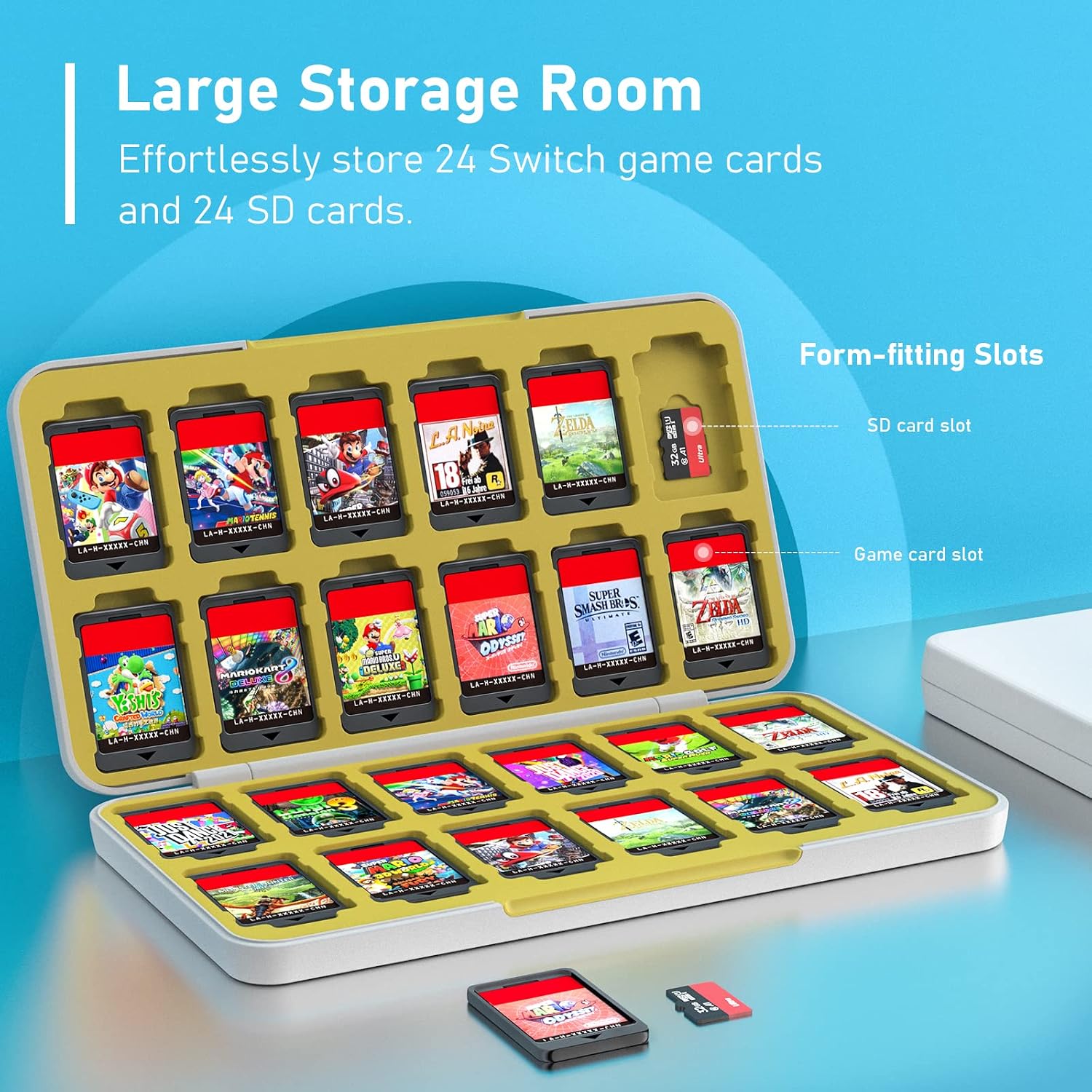 TiMOVO 24 Game Cartridge Case for Nintendo Switch & Switch Lite, Compact & Portable Game Storage Case Box, Pikachu Ball Design image 2