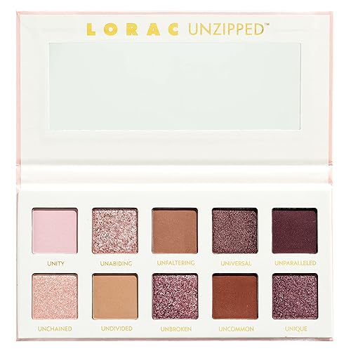 LORAC Paleta de sombras de ojos sin cremallera, acabado mate y purpurina