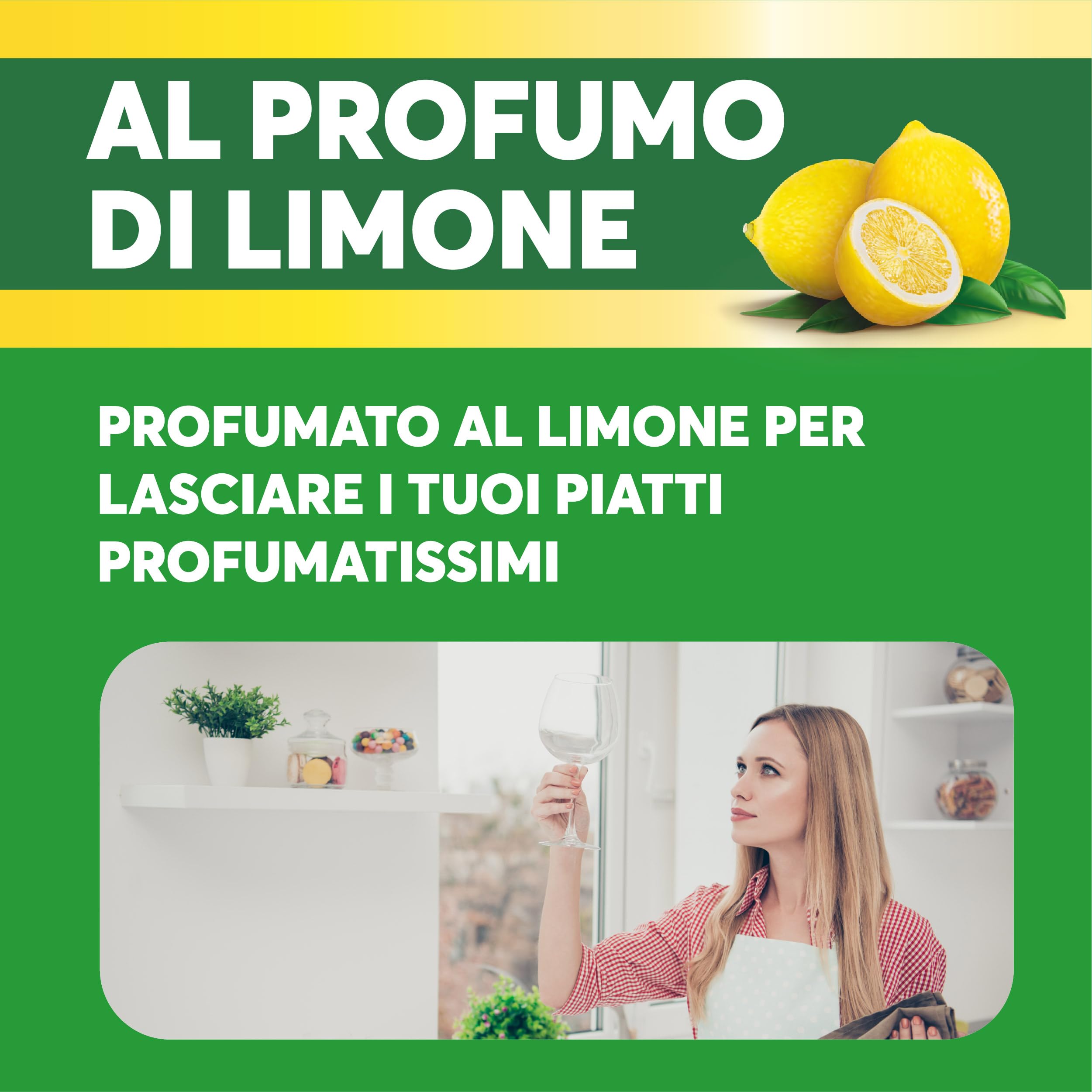 ONE - Pacco da 12 confezioni di 1 lt DETERSIVO LIQUIDO DETERGENTE PIATTI A MANO al profumo di limone - Neutralizza grasso e sporco - Pulizia a basso impatto ambientale