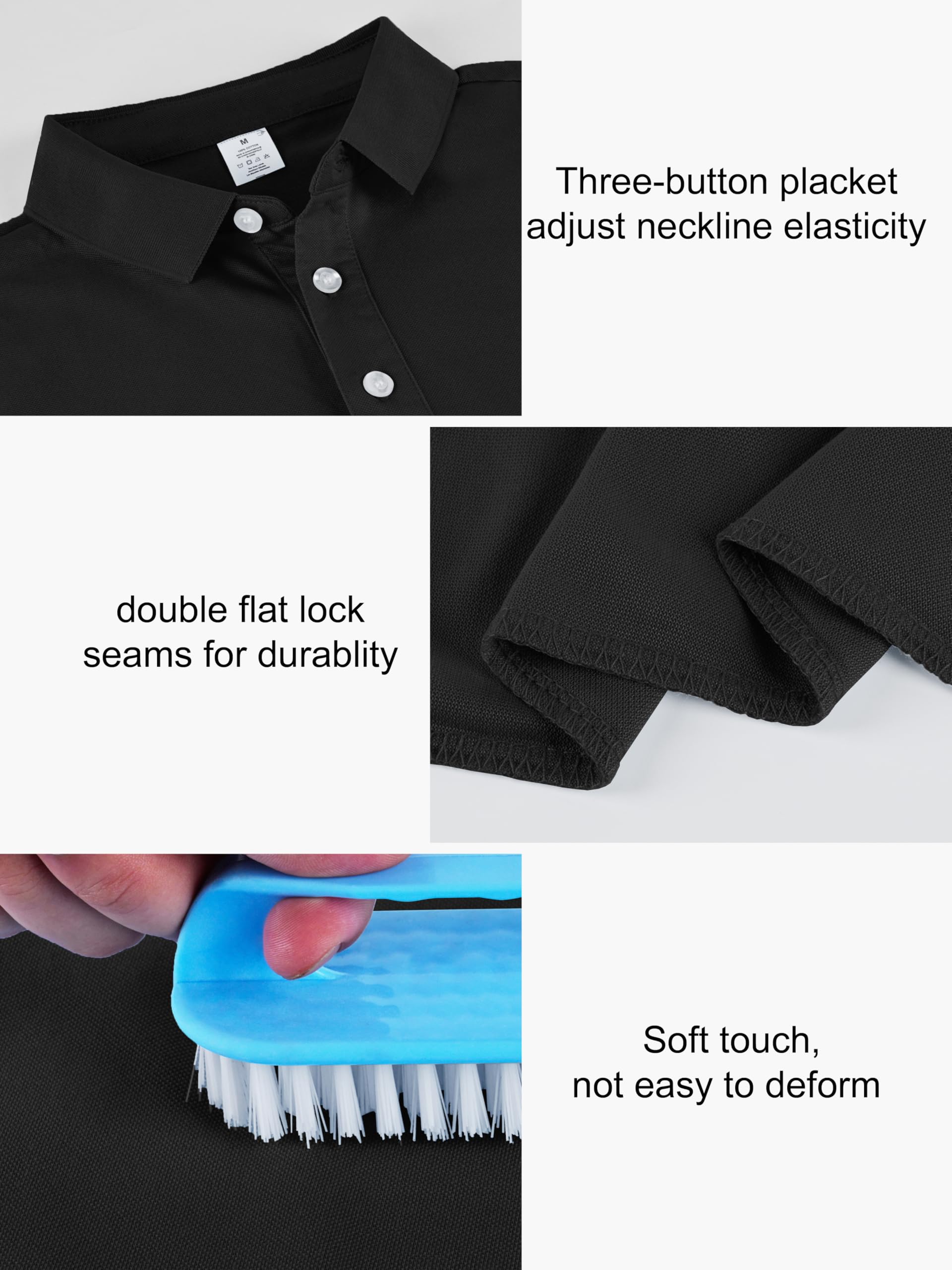 3er-Pack Herren-Polo-Shirts, lässig, atmungsaktiv, Baumwoll-Piqué, Polos, Tops, Golf, Arbeitshemden, kurzärmelig, schmale Passform