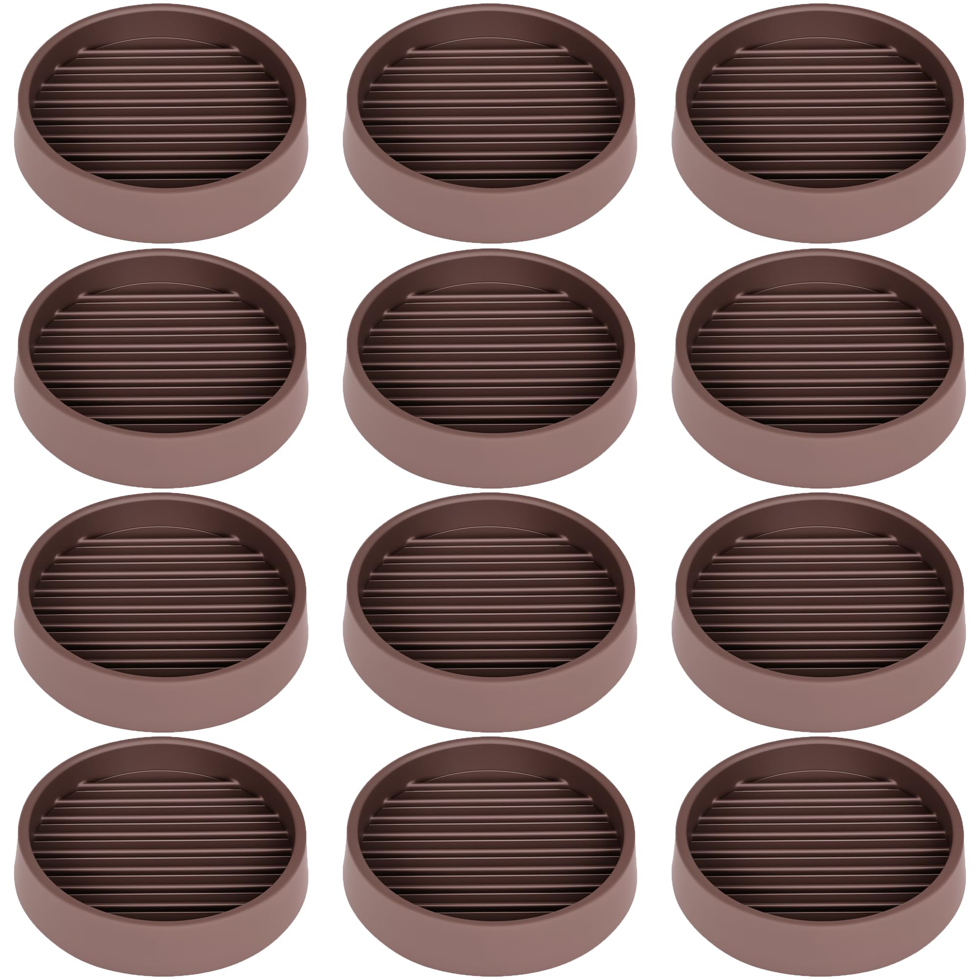 Almohadillas antideslizantes para muebles, tazas redondas de goma de 2.5 pulgadas, 12 posavasos, pinzas antideslizantes para muebles, protectores de suelo antideslizantes para patas de muebles