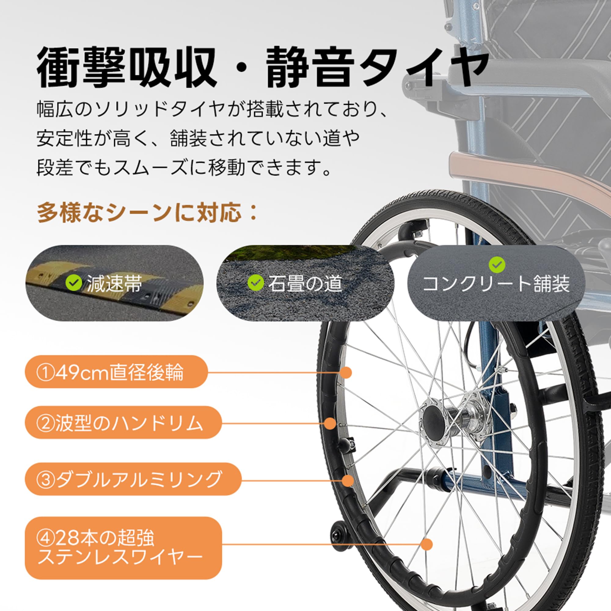 Amazon | 車椅子 自走介助兼用 折りたたみ式 自立型 アルミ製 軽量