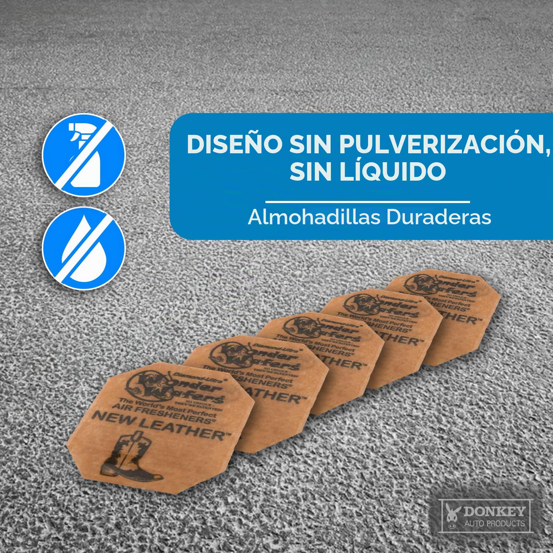 Wonder Wafers - Ambientadores Diamond-Ultra perfumados, envueltos individualmente (15 por paquete) (cuero nuevo)