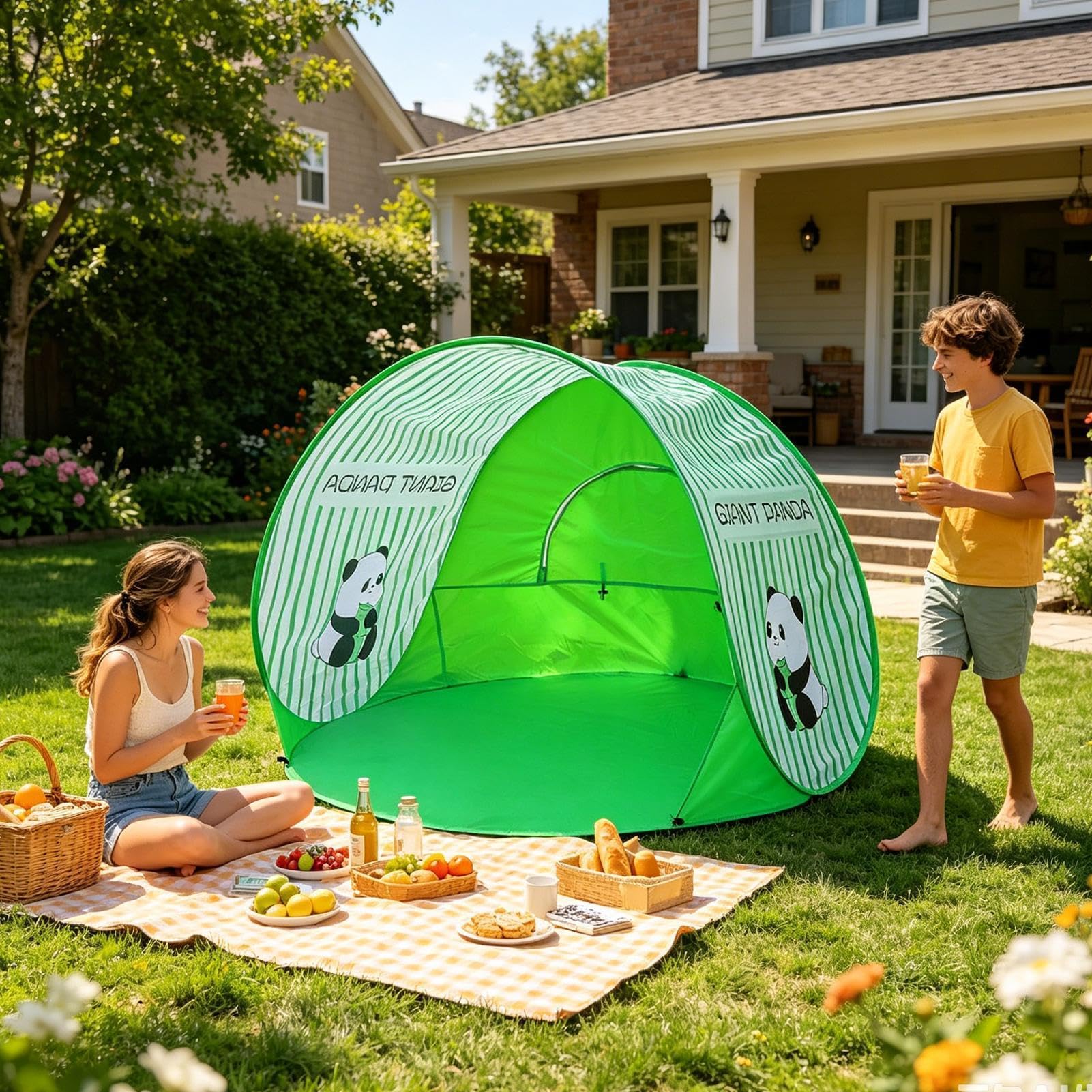 Generisch Beach Tent Sun Shelter Einfacher Aufbau Tragbarer Sonnenschutz | Strandüberdachung als Sonnensegel für Camping, Outdoor, Picknick, Pool, Reisen, Sport und Hund