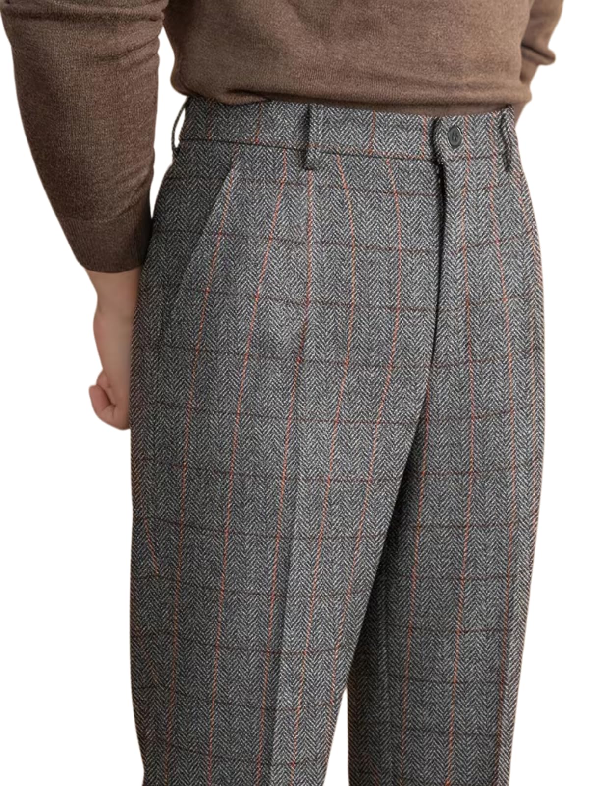 Solovedress Pantalon de costume classique pour homme - Coupe droite - Pantalon à carreaux pour les occasions formelles