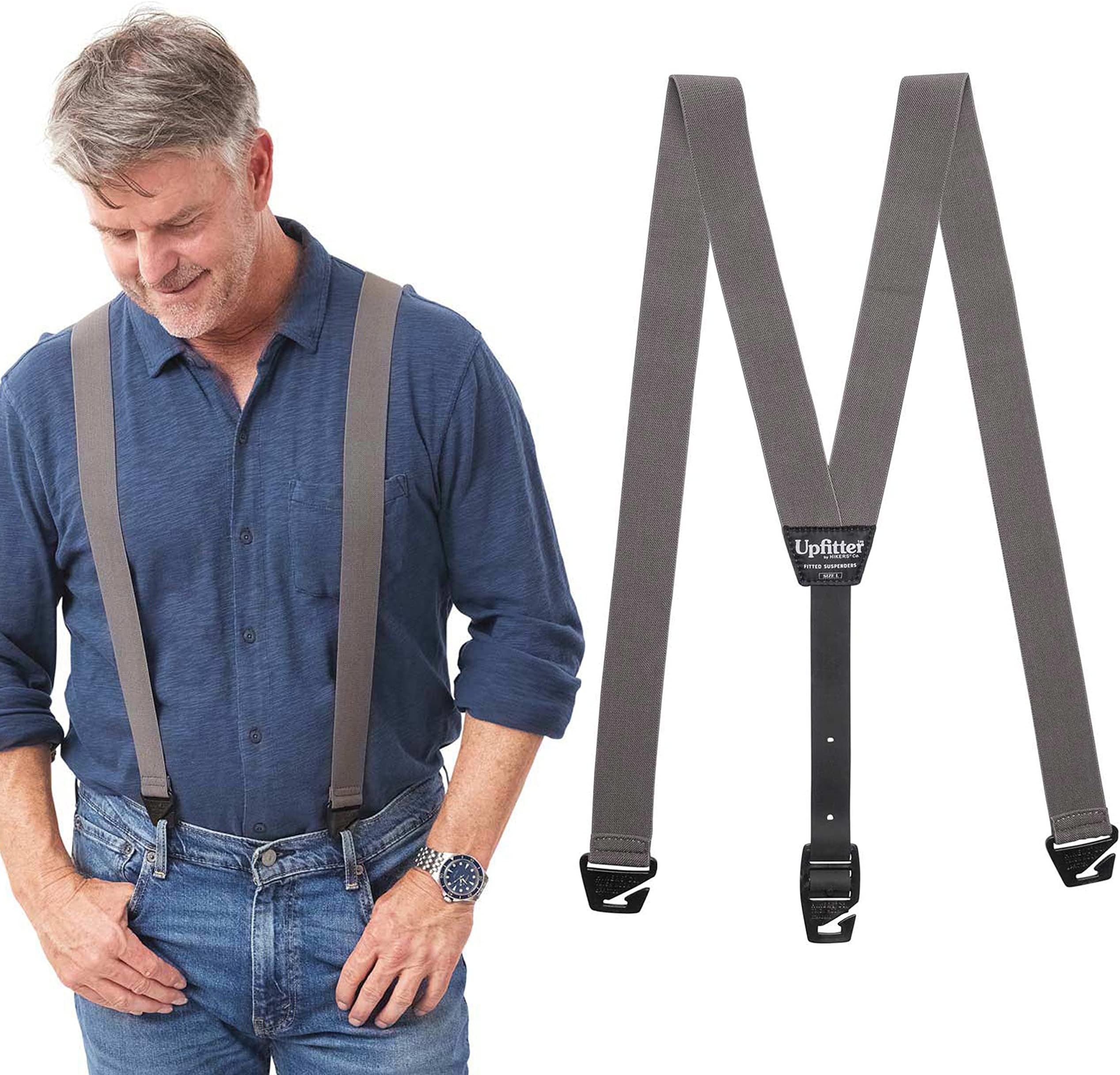 Upfitter Hidden Suspenders for Men Under Clothes - 3 Point Belt Loop
