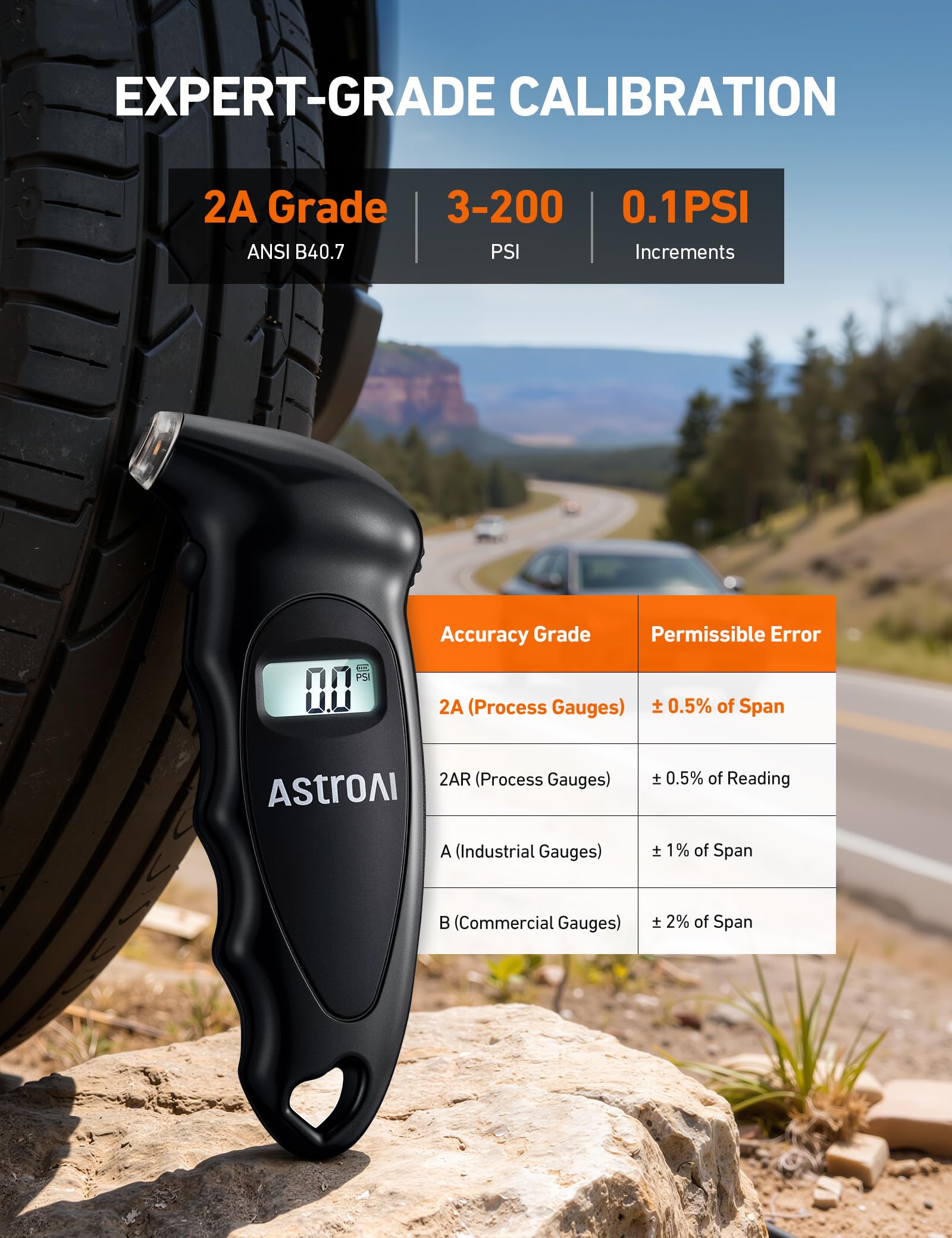 AstroAI Digital Tire Gauge - 200PSI -2 AstroAI Digital Tire Gauge - 200PSI -2