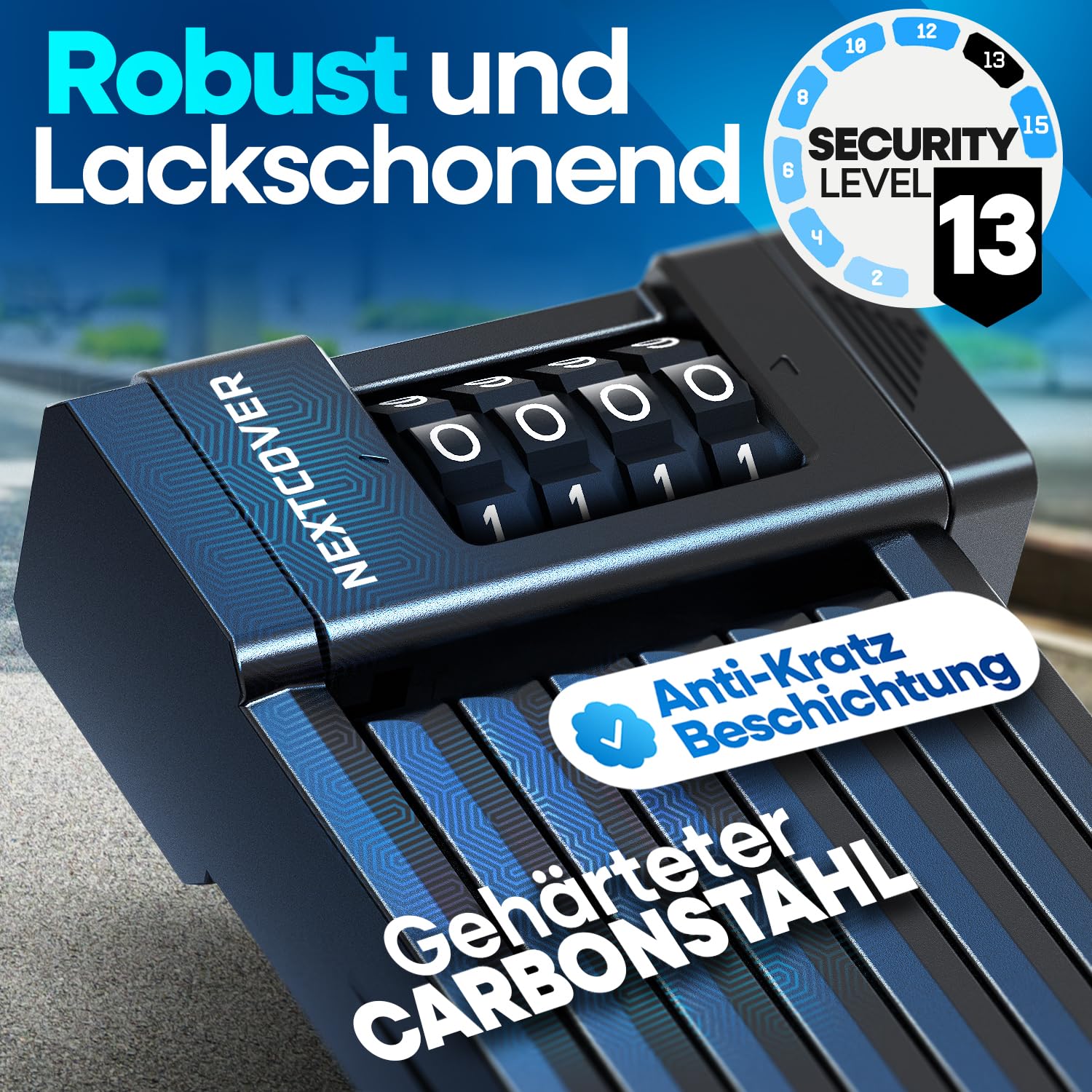 NEXTCOVER Lucchetto pieghevole Parent (120 cm standard lucchetto a combinazione)