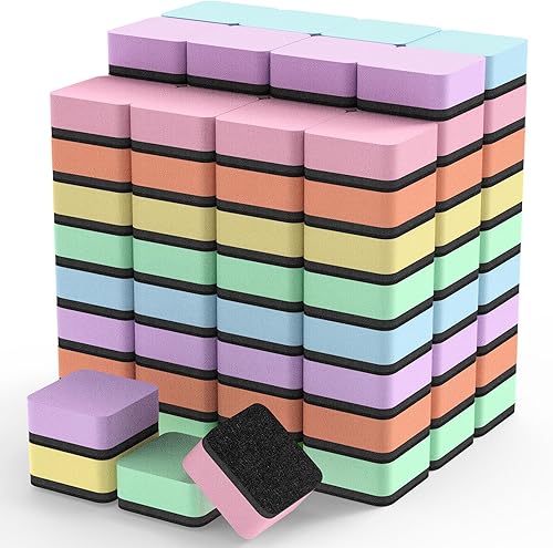 Miniatura 21 de MaxGear Paquete de 24 borradores de borrado en seco, borradores magnéticos de pizarra blanca para aula, mini almohadillas de limpieza de pizarra