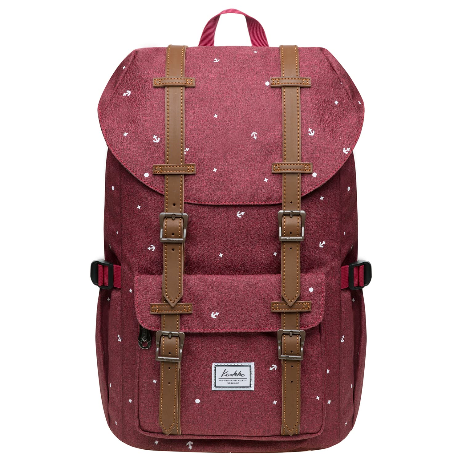 KAUKKO Mochila Tipo Casual de Hombre y Mujer para Portátil para Escuela, Viajes o Senderismo Mini tamaño (Maroon-13)