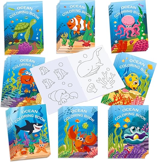 16 Pcs Ocean Coloring Books Underwater World Coloring Book