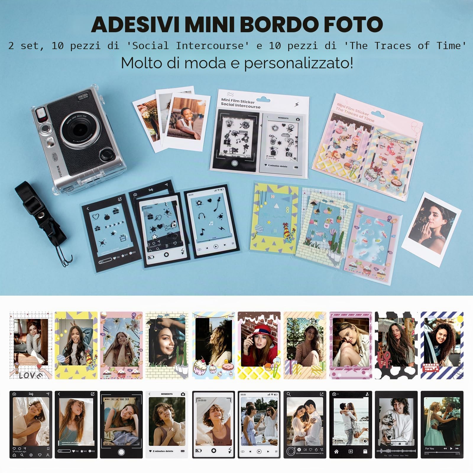 Custodia per fotocamera Mini evo e Fujii Instant Mini EVO, Kit marrone